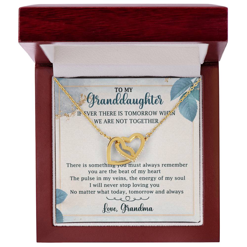 To My Granddaughter Interlocking Hearts Necklace Message Card