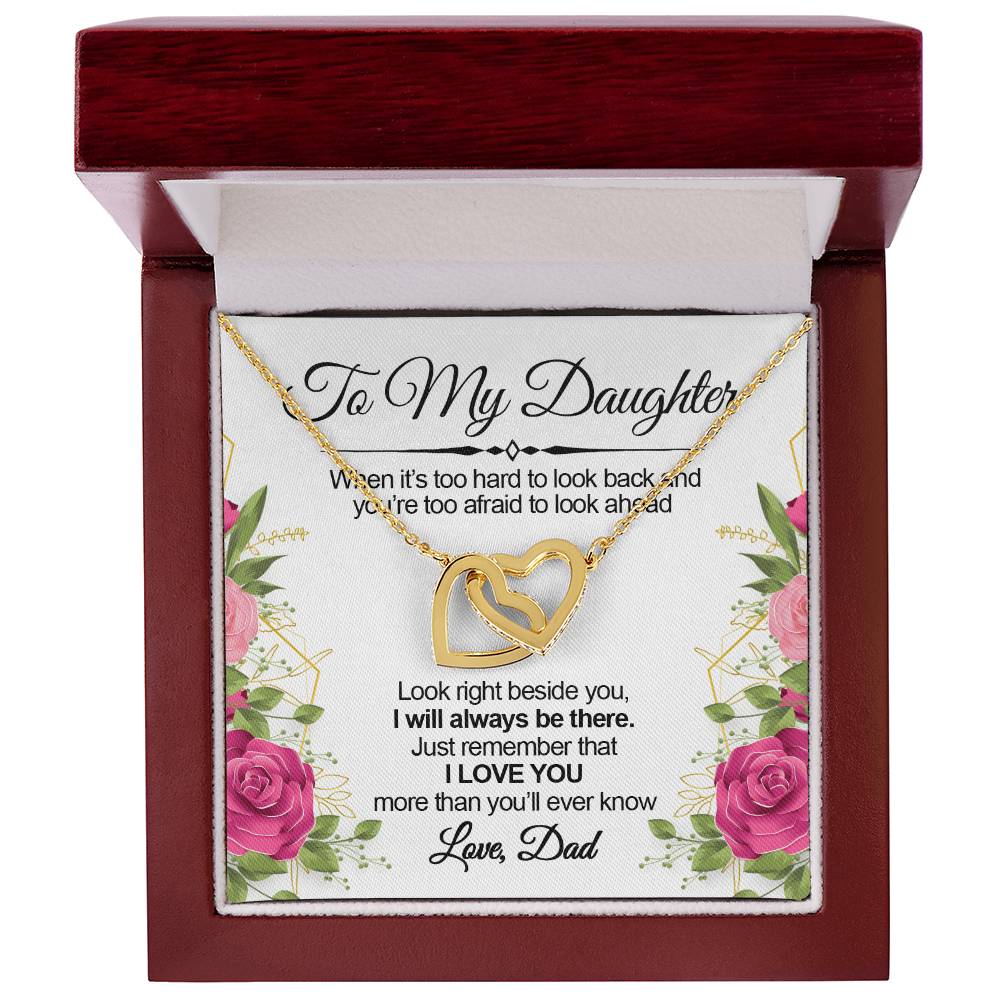 Always Beside You Necklace - To Daughter Interlocking Hearts Necklace