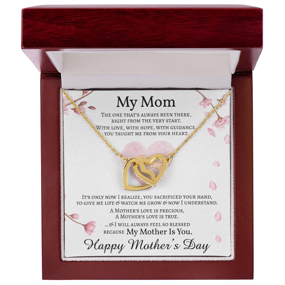 Mother'S Day Gift Necklace Message Card Gift Necklace For Mom Double Hearts Necklace For Mom Interlocking Hearts Necklace