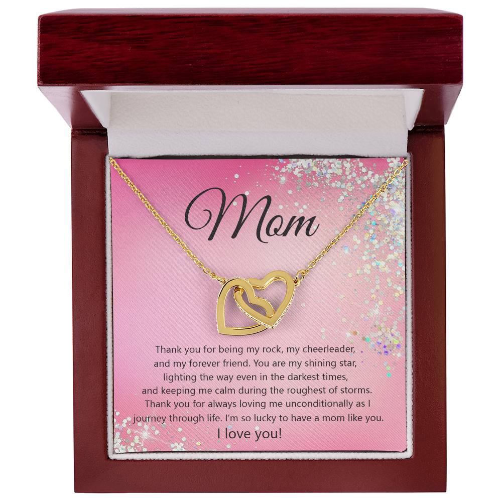 Thank You Mom Hearts Necklace Interlocking Hearts Necklace