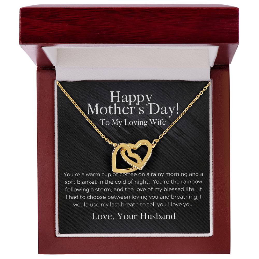 To My Loving Wife Mother'S Day Necklace Interlocking Hearts Necklace