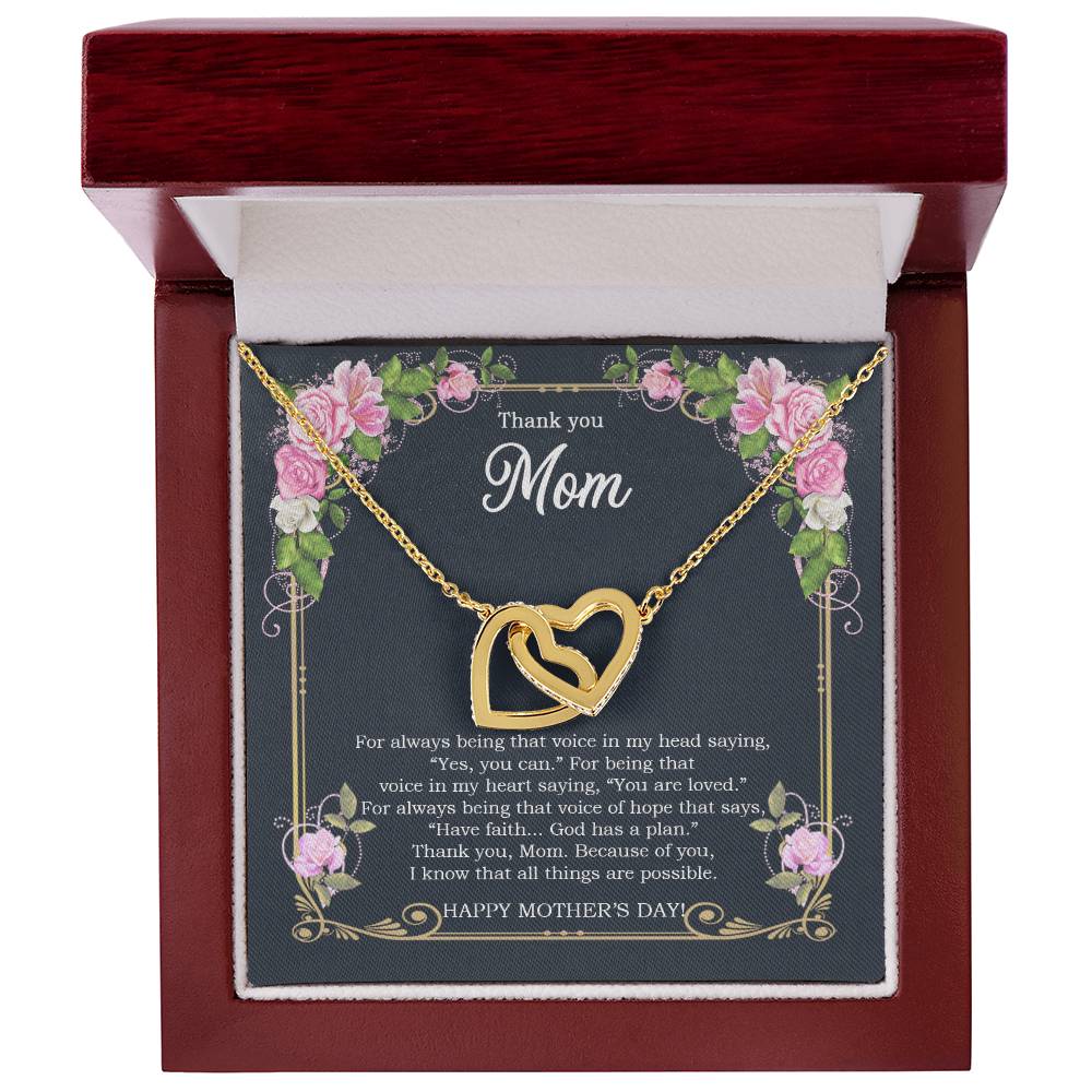 Thank You Mom - Mother'S Day Gift - Luxury Interlocking Heart Necklace Interlocking Hearts Necklace