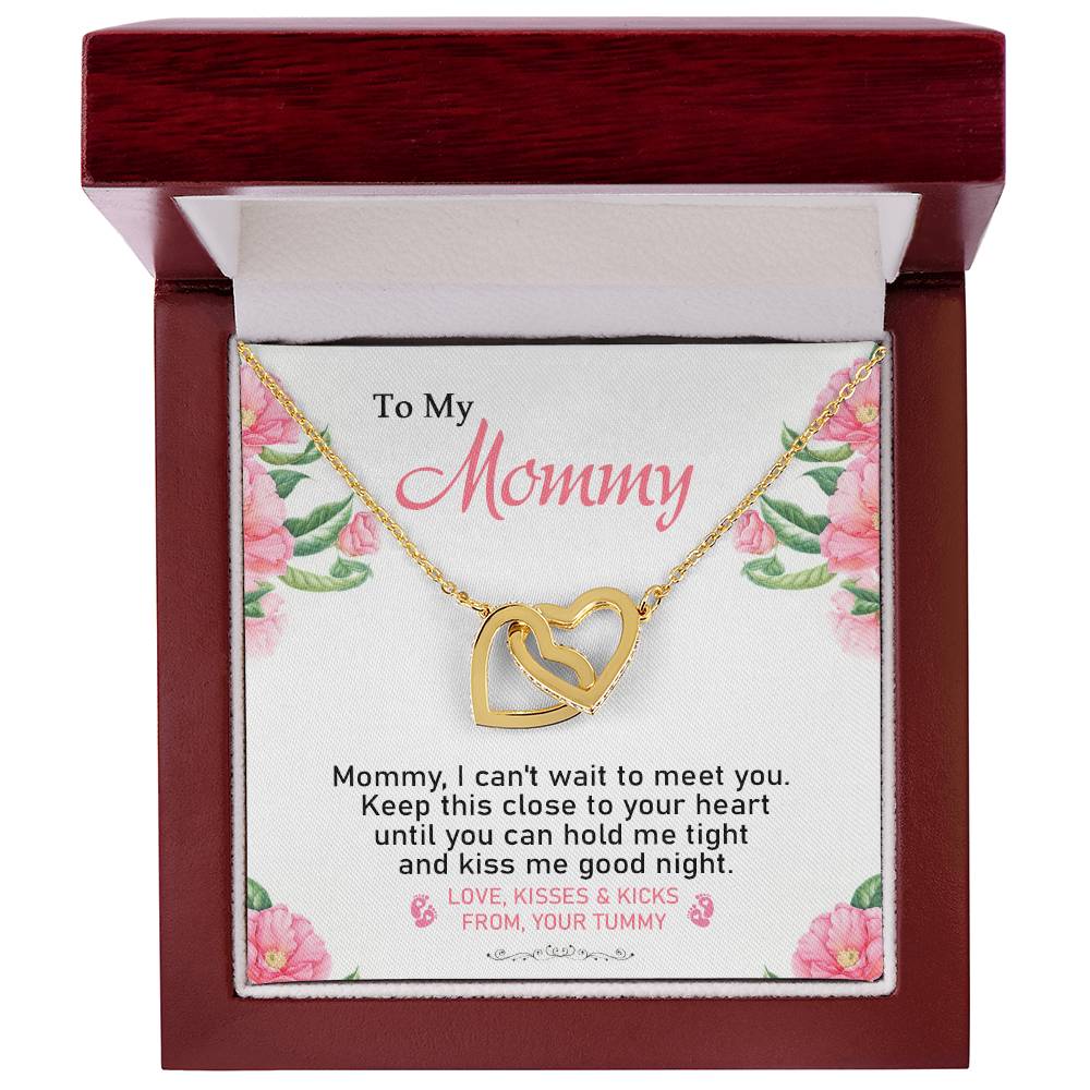 To My Mommy - From Your Tummy - Pregnancy Gift - Mother'S Day Gift - Luxury Necklace Interlocking Hearts Necklace