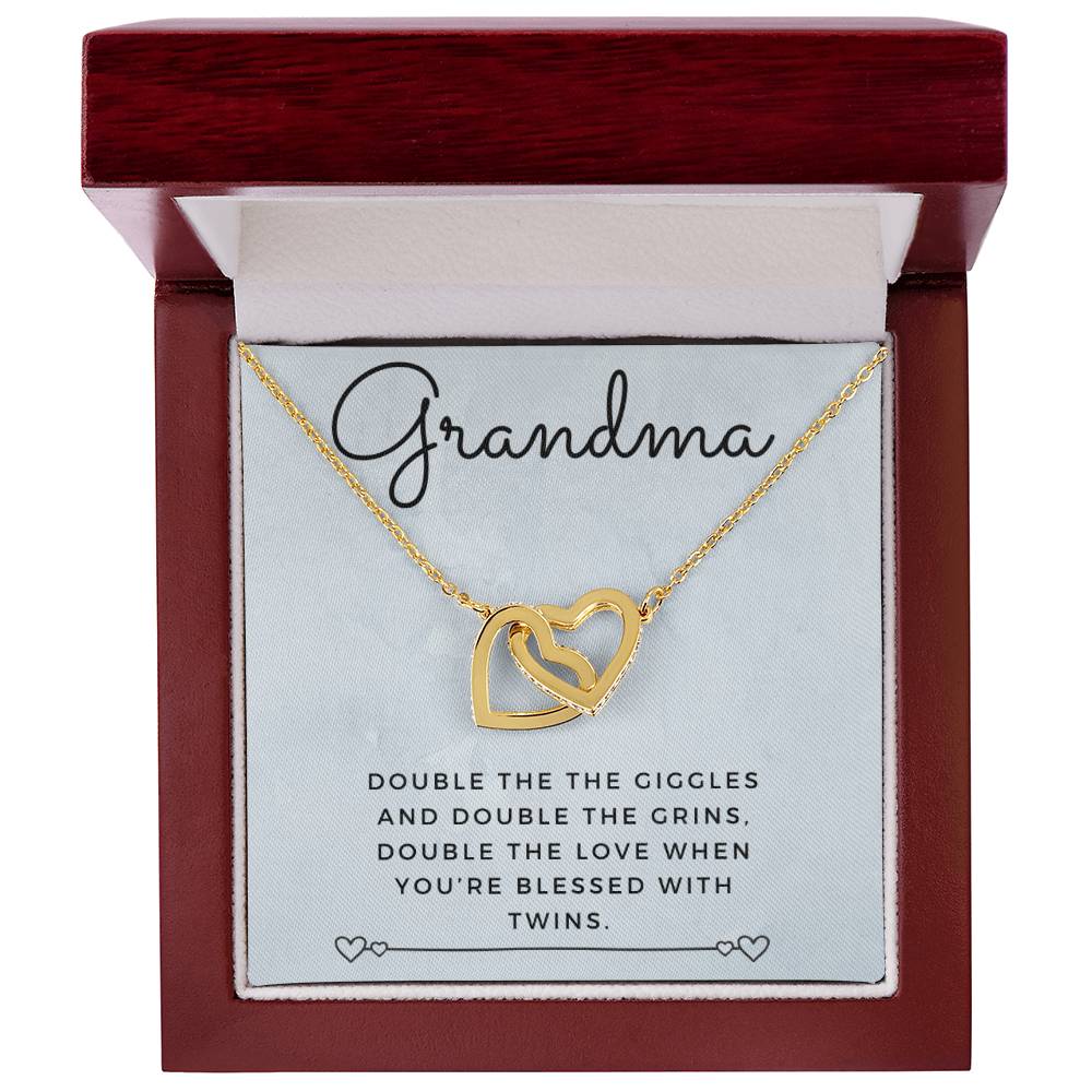 Twin Grandma Necklace Interlocking Hearts Necklace