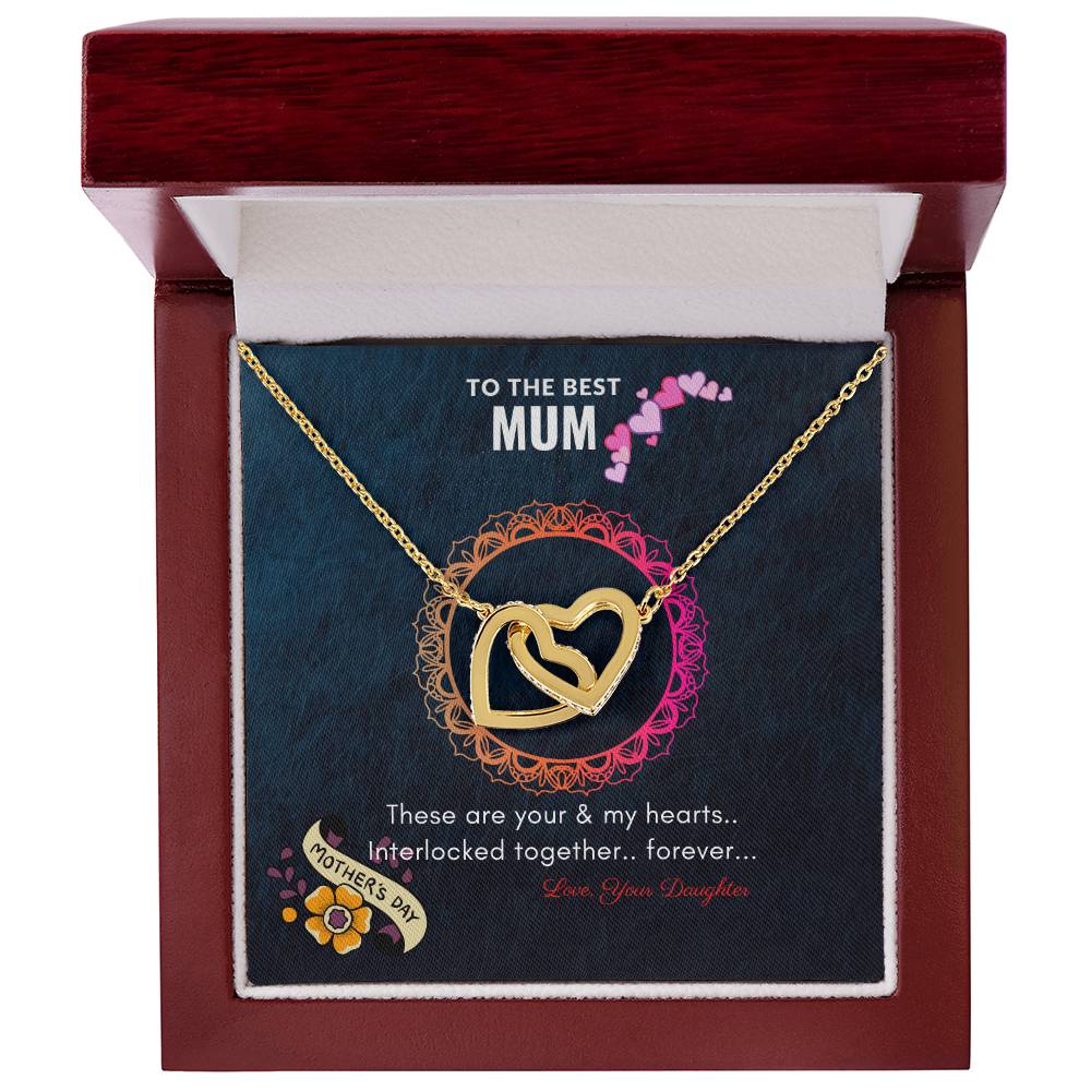 Heart Necklace For Mother By Daughter For Mother'S Day Interlocking Hearts Necklace