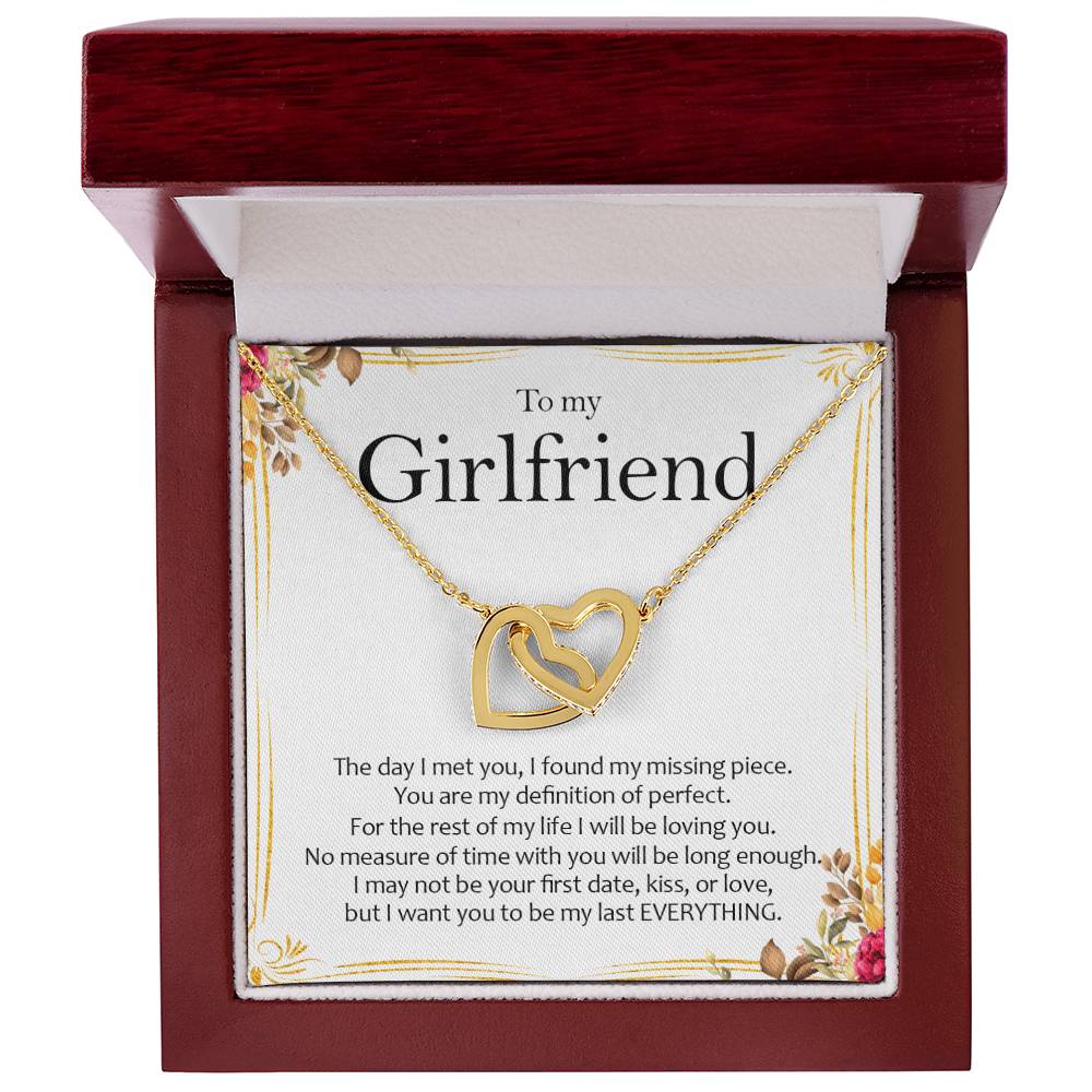 To My Girlfriend - Love Card And Necklace S009 Interlocking Hearts Necklace