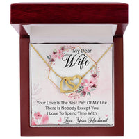 My Dear Wife Interlocking Hearts Necklace Message Card