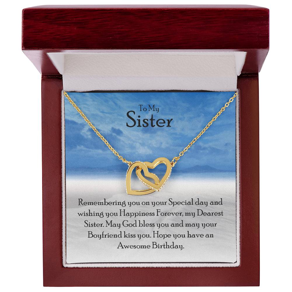 Sister Gifts From Sister Sterling Silver Cz Necklace For Sisters Best Friend Birthday Jewelry Friendship Gift Ideas Interlocking Hearts Necklace