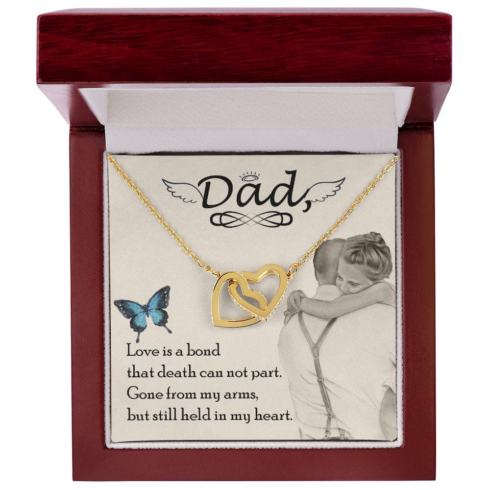 Dad - Love Is Board Thay Death Can Not Part - Necklace Interlocking Hearts Necklace