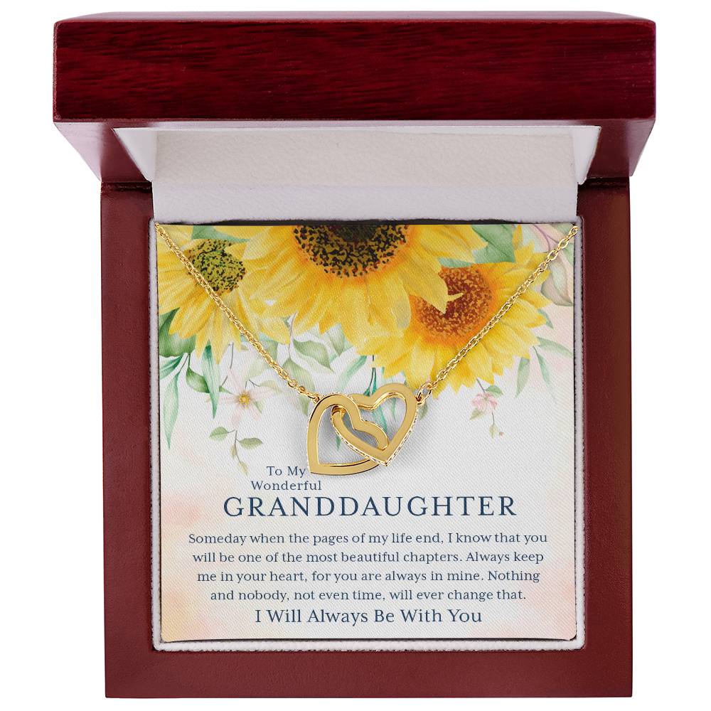 To My Wonderful Granddaughter – I Always Be With You – Necklace 🌻 Interlocking Hearts Necklace