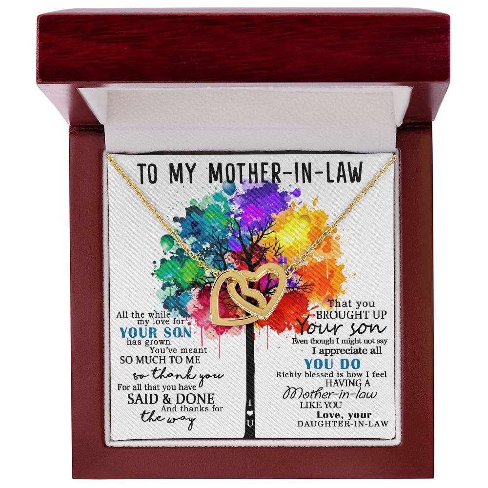 To My Mother-In-Law Gift For Mother-In-Law Mother-In-Law Necklace Mother-In-Law Pendant Mom-In-Law Necklace To My Future Mom-In-Law Interlocking Hearts Necklace