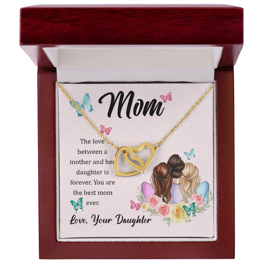 Dear Mom Interlocking Hearts Necklace