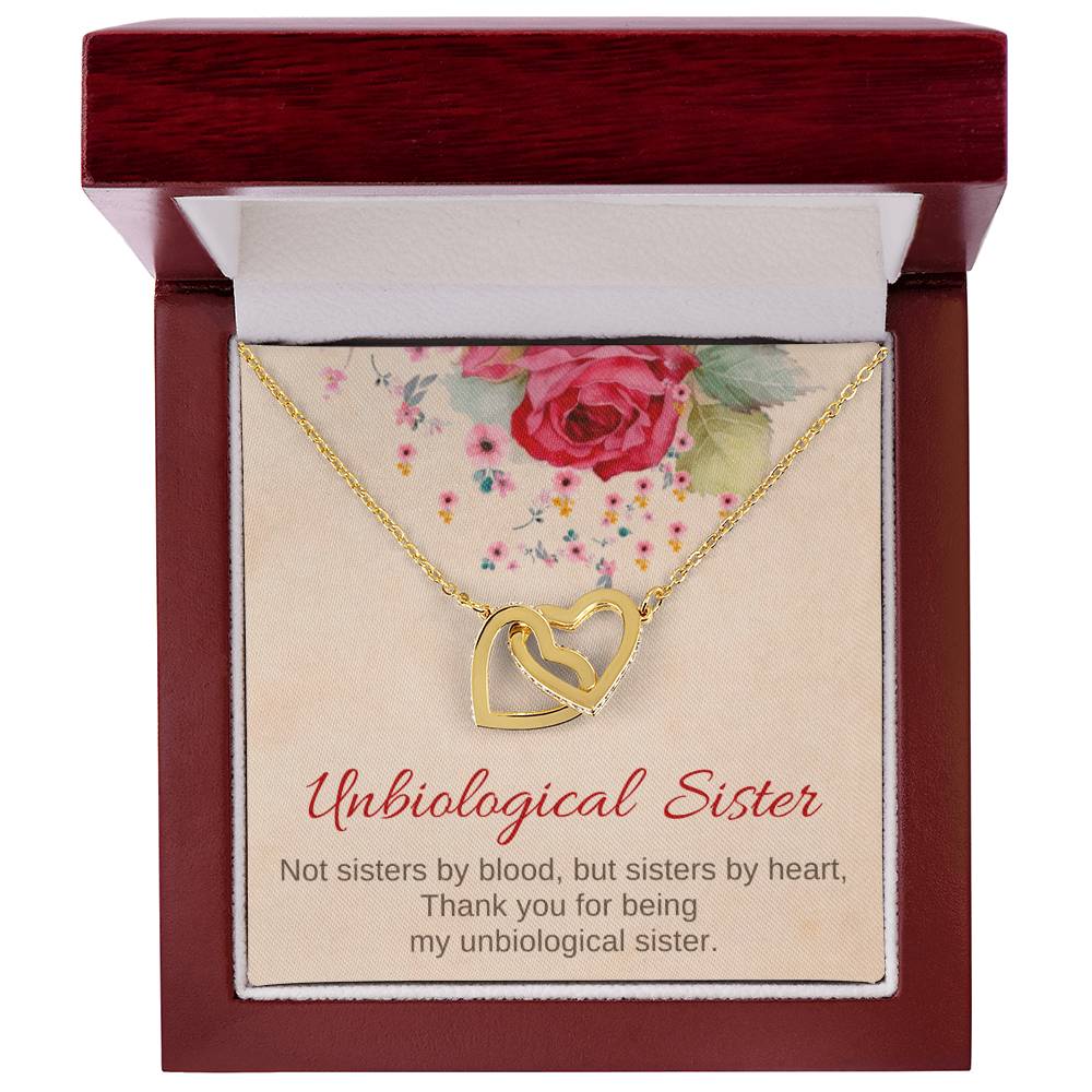 Unbiological Sister Interlocking Hearts Necklace