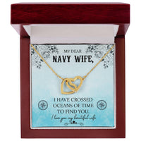 Navy Wife Gift Military Wife Heart Necklace Gift Navy Wife Mothers Day Gift Deployment Gift Deploy Gift Navy Wife Necklace Unique Gifts Interlocking Hearts Necklace