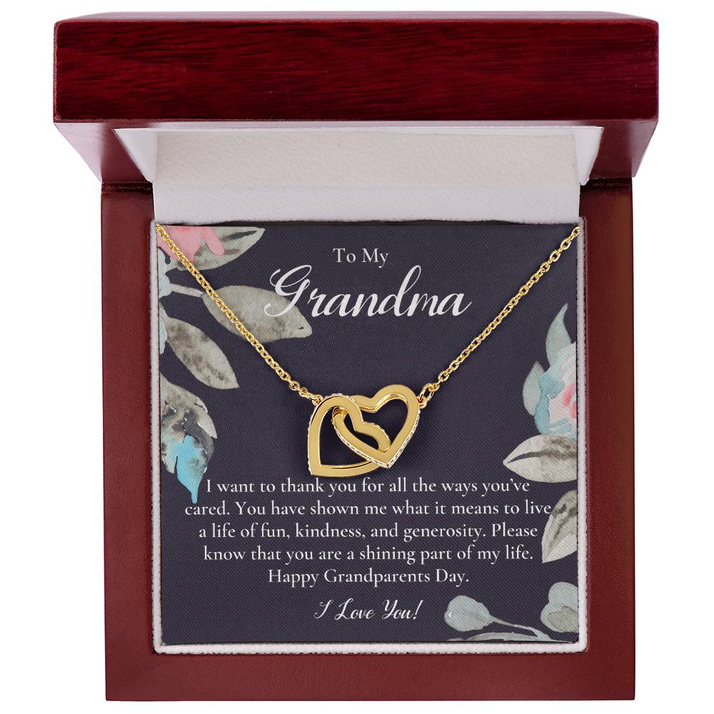 Gift For Grandma Necklace Grandmother Birthday Gift From Granddaughtergrandson To My Grandma Necklace Gift Grandmother Gift Grandparents Day Gift Interlocking Hearts Necklace