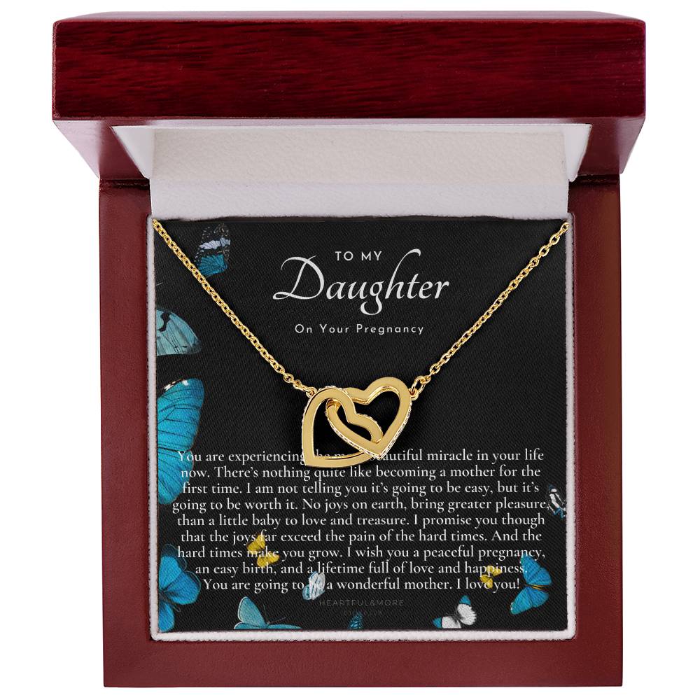 Pregnancy Gift For Daughter Baby Shower Gift Mom To Be Gift Expecting Mom Gift Pregnant Daughter Gift From Mom Interlocking Hearts Necklace