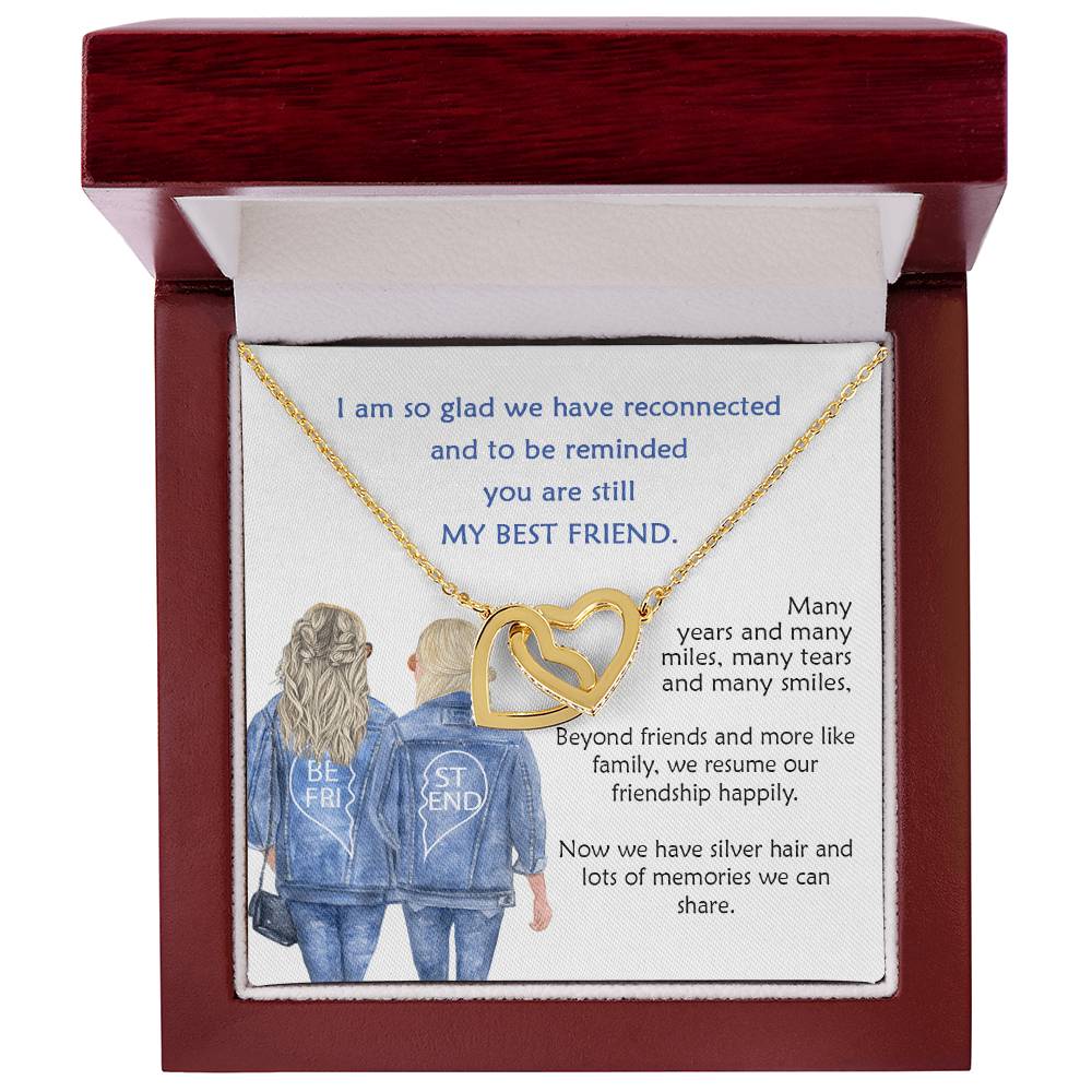 My Best Friend Connected Hearts Necklace Interlocking Hearts Necklace