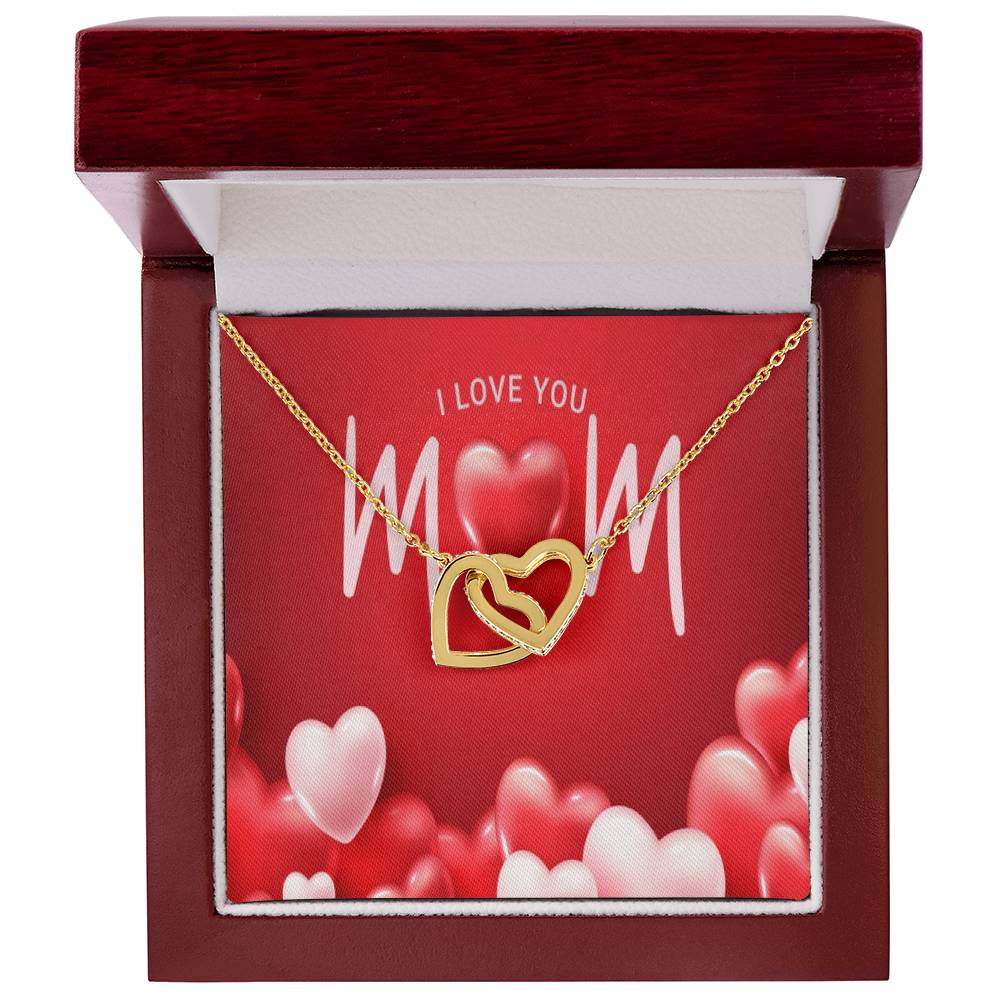 To My Lovely Mom Interlocking Hearts Necklace