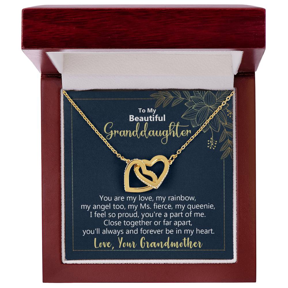 To My Beautiful Granddaughter - You'Ll Always And Forever Be In My Heart - Necklace Interlocking Hearts Necklace