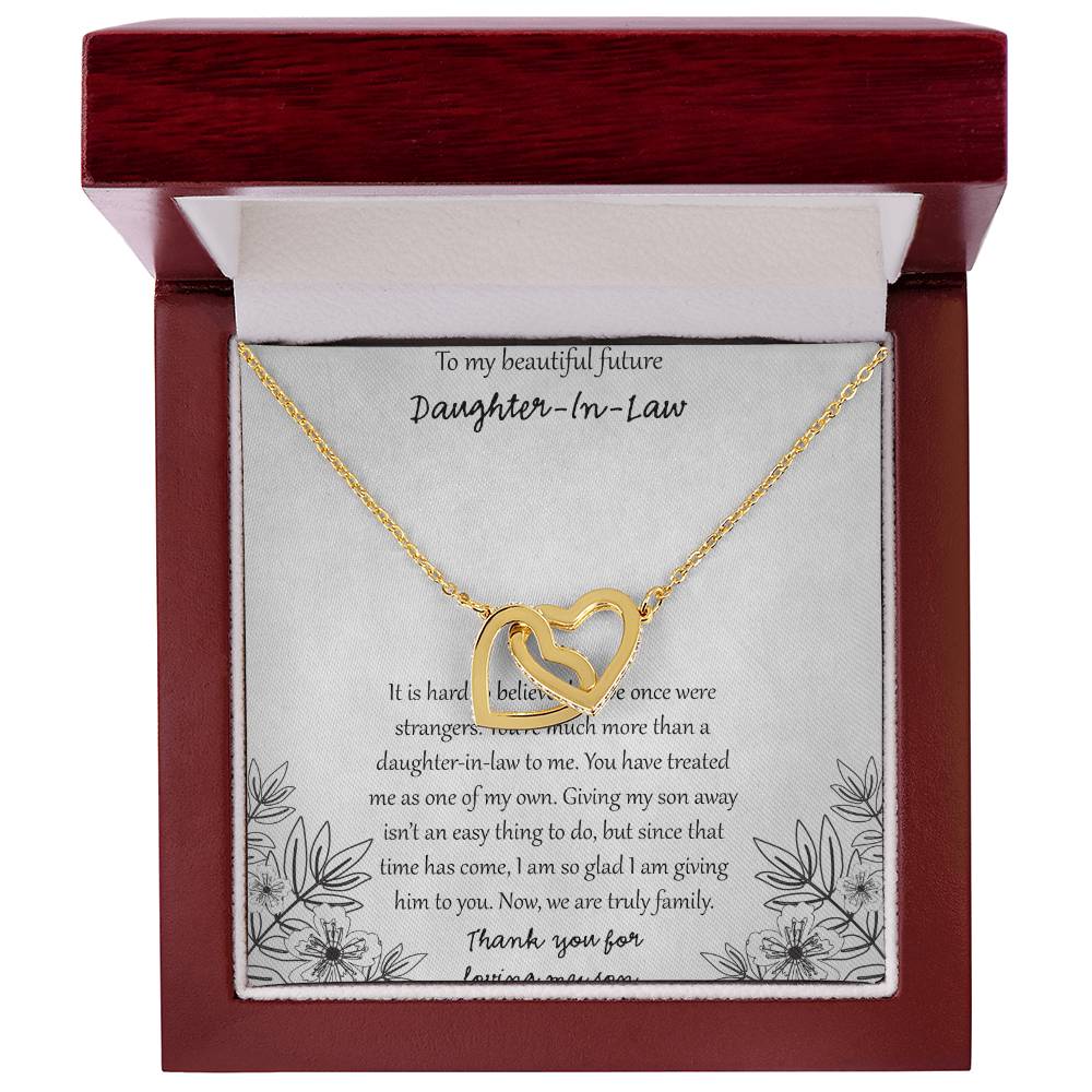 To My Beautiful Future Daughter In Law Interlocking Hearts Necklace