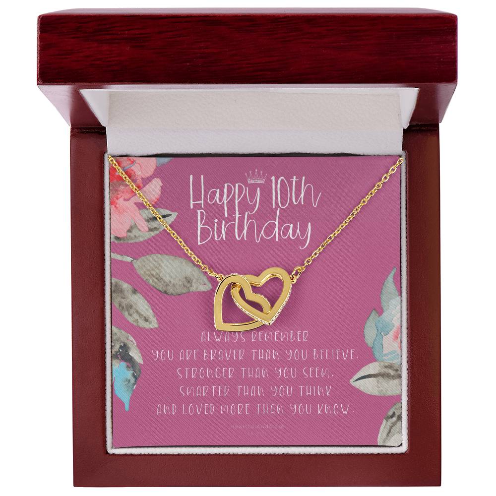 10Th Birthday Gift For Girl Birthday Gift For 10 Year Old Tenth Birthday Birthday Gift Little Girl Personalized Necklace Heart Necklace Interlocking Hearts Necklace