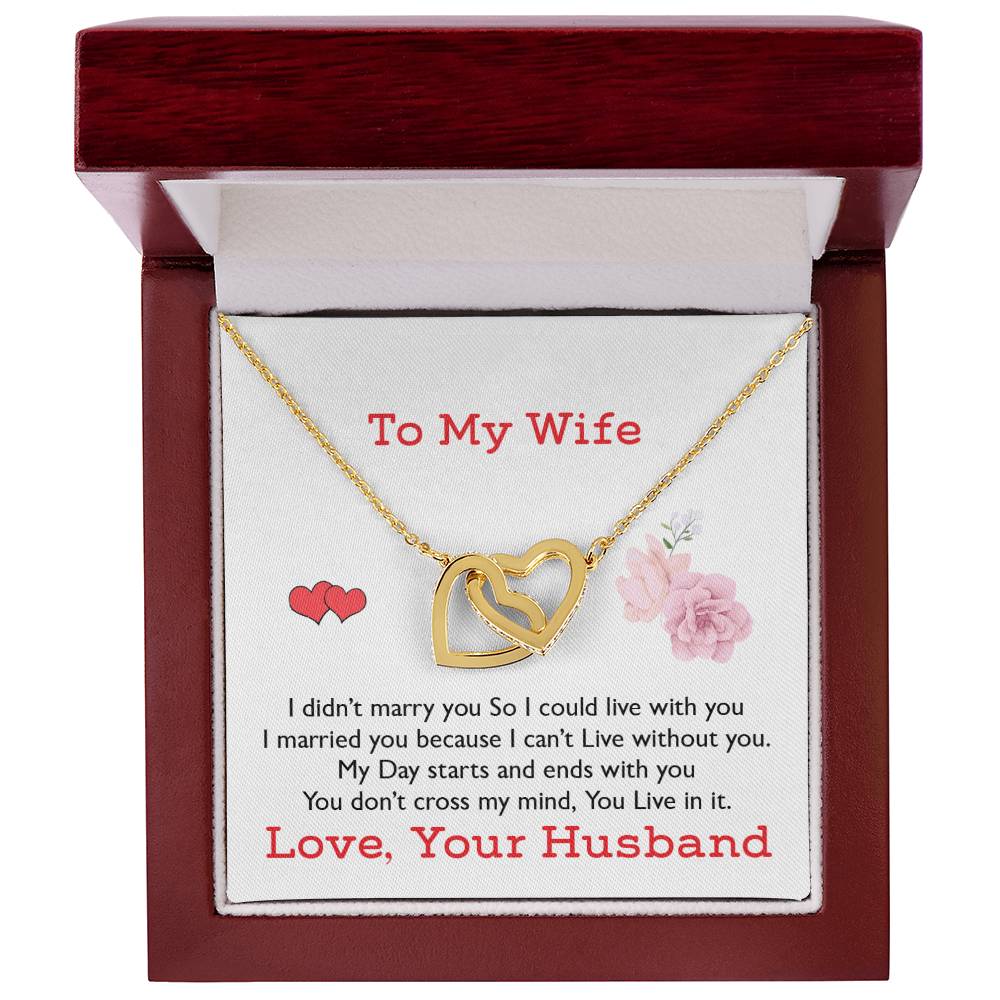 To My Wife - Black Friday Special Interlocking Hearts Necklace