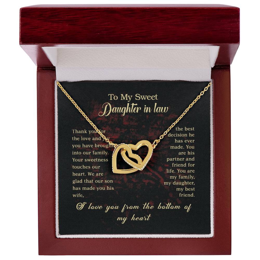 Heart Interlocked Daughter In Law Gift Interlocking Hearts Necklace