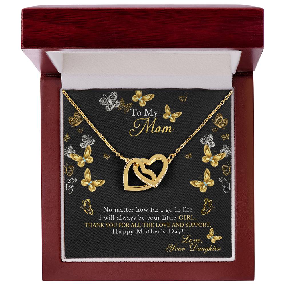 To My Daughter Giraffe Necklace-Message Card Jewelry-Mom To Daughter Gift-Meaningful Necklace-Mother Daughter-Birthday Gift For Daughter Interlocking Hearts Necklace