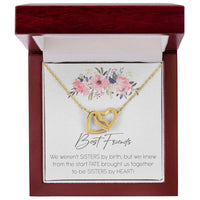 Best Friends Sister Interlocking Hearts Necklace Birthday Message Card Gift