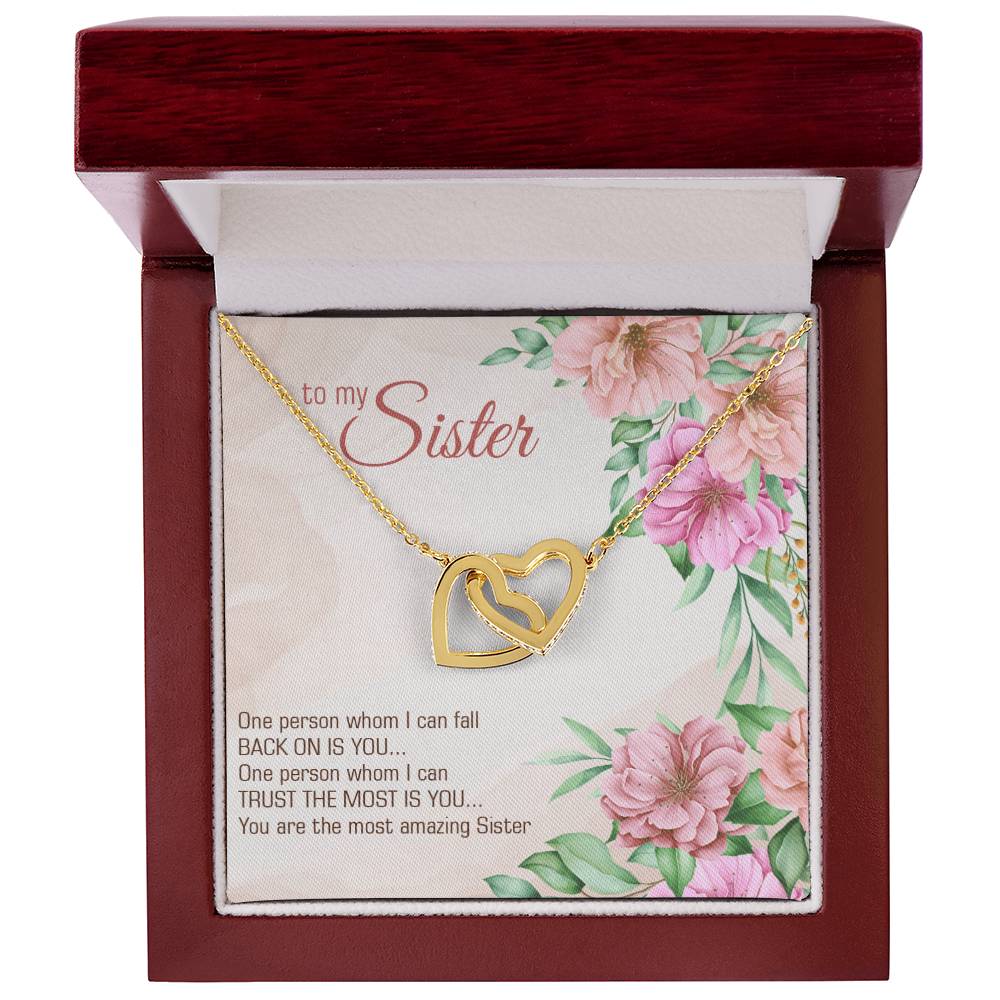Gift To My Sister - Interlocking Hearts Necklace - Best Sister -You Are The Most Amazing Sister