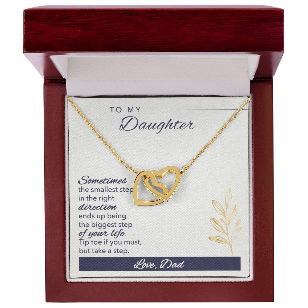 To My Daughter From Dad Interlocking Hearts Necklace Father To Daughter Gift Birthday Gift To Daughter From Dad Daughter Necklace