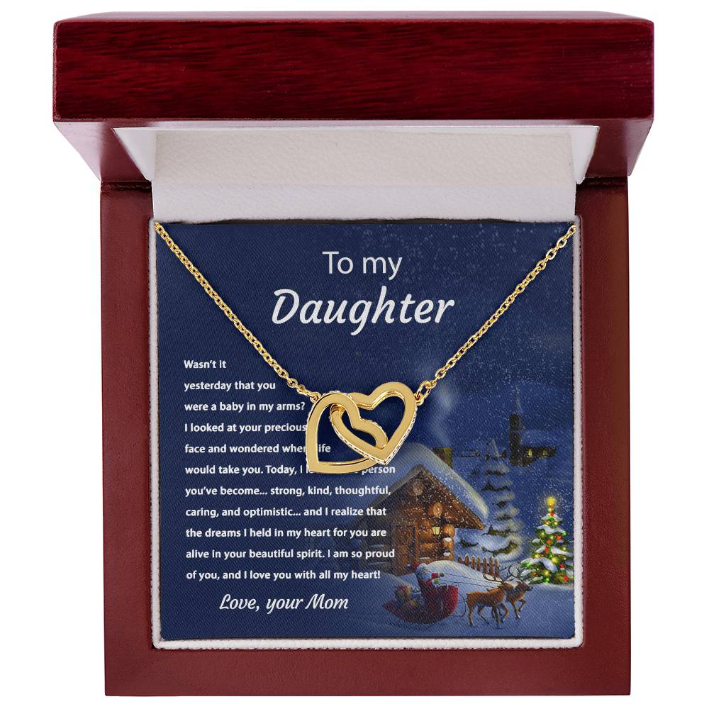 Tou My Daughter - Proud Of You - Necklace Interlocking Hearts Necklace