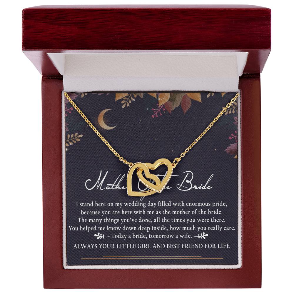 Mother Of The Bride Interlocking Hearts Necklace Message Card
