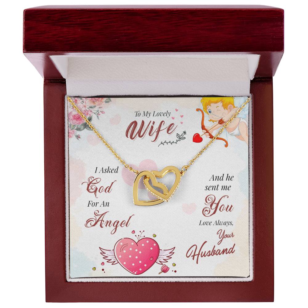 To My Lovely Wife - Love Always Your Husband - Interlocking Hearts Necklace