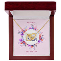 Happy Mother'S Day - Two Hearts Embellished With Cubic Zirconia Stones Interlocking Hearts Necklace