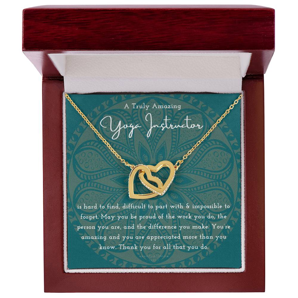 Gift For Yoga Instructor Yoga Instructor Appreciation Gift A Truly Amazing Yoga Instructor Gift Interlocking Hearts Necklace