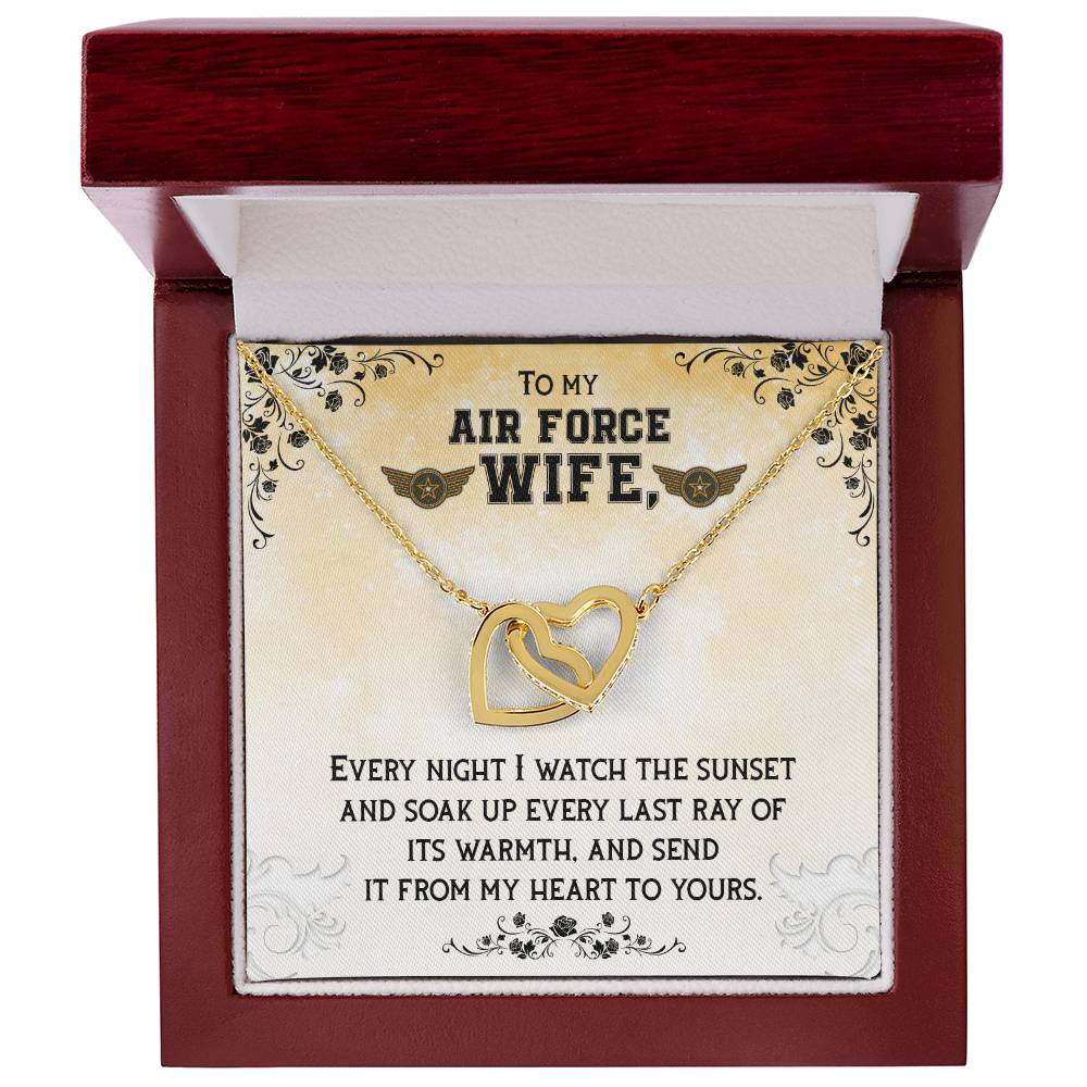 To My Air Force Wife Necklace Interlocking Hearts Necklace