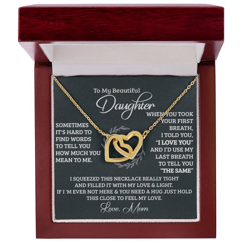 Feel My Love Daughter Interlocking Hearts Necklace