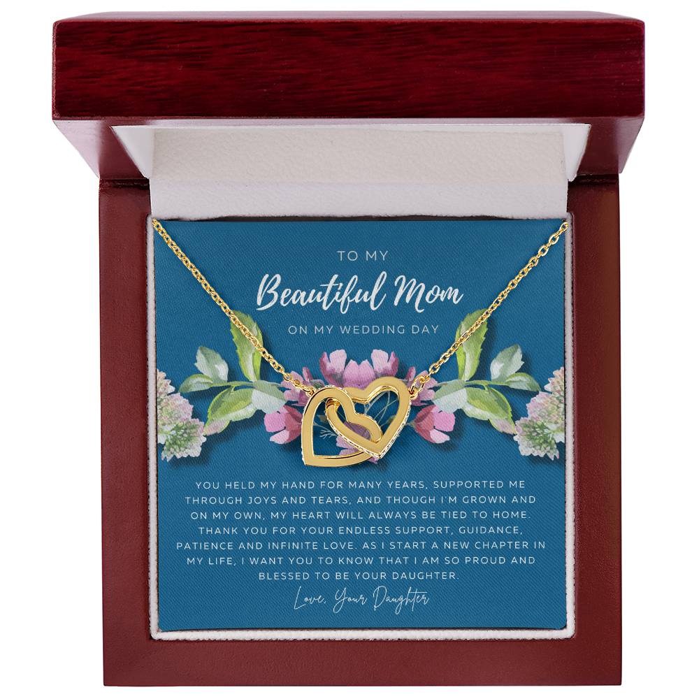 Mother Of The Bride Necklace Jewelry Gift From Bride To Mom Gift From Daughter On Wedding Day Gift For Mother On Wedding Day Interlocking Hearts Necklace