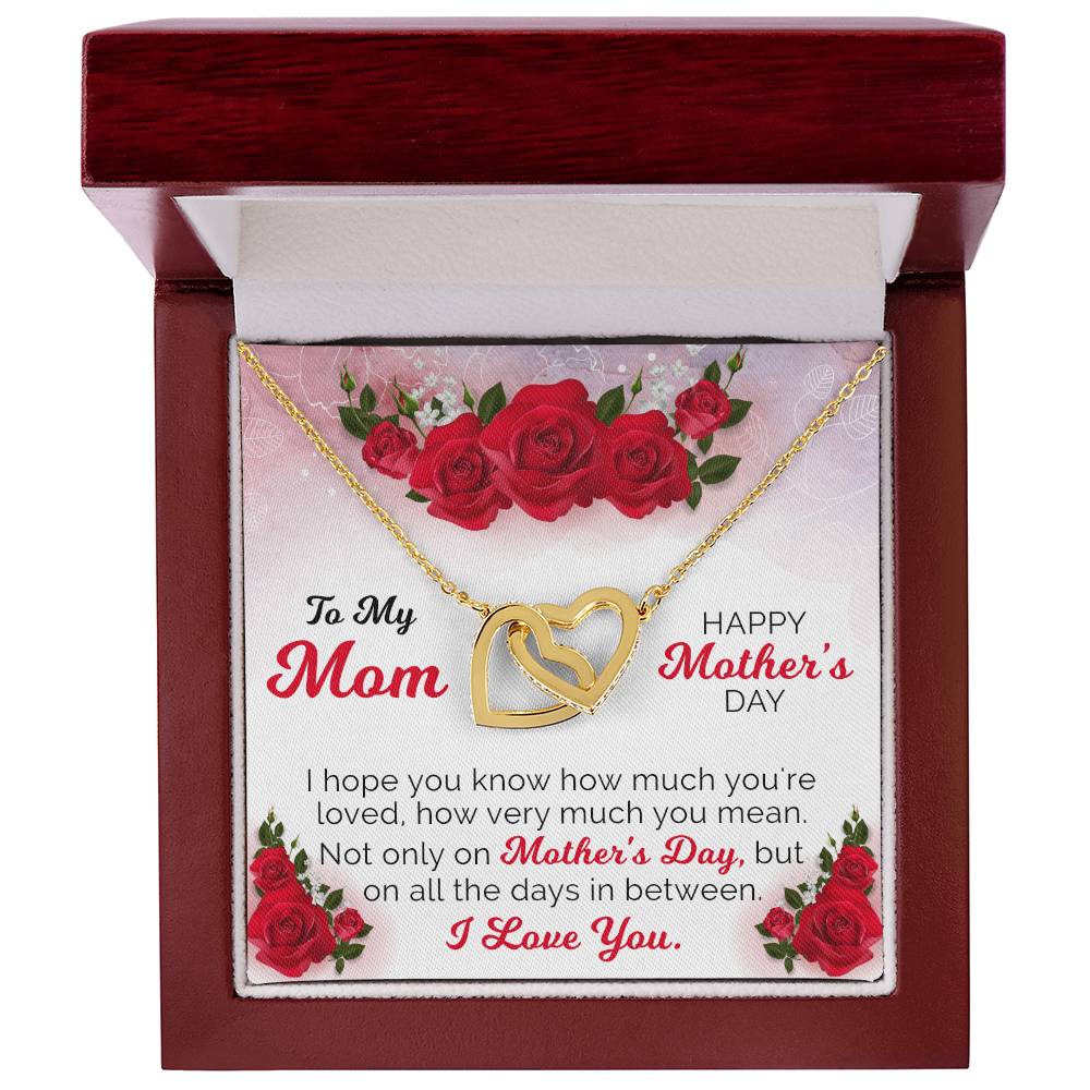 Happy Mother'S Day Gift From Daughter Interlocking Hearts Necklace