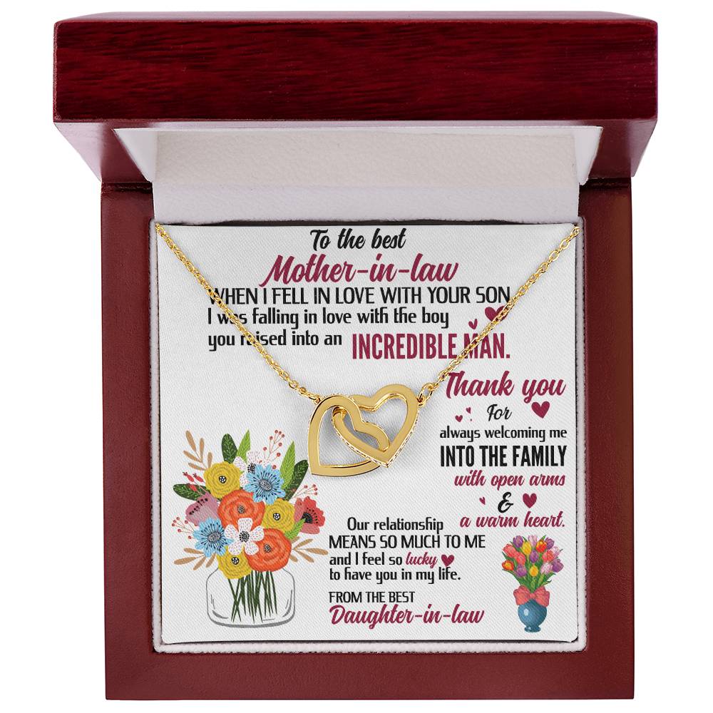 For The Best Mother-In-Law! Interlocking Hearts Necklace