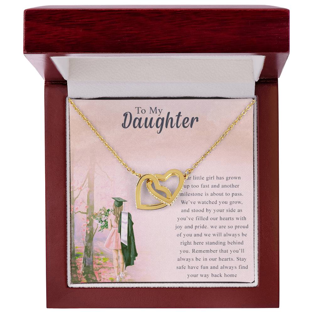 To My Daughter Interlocking Hearts Necklace