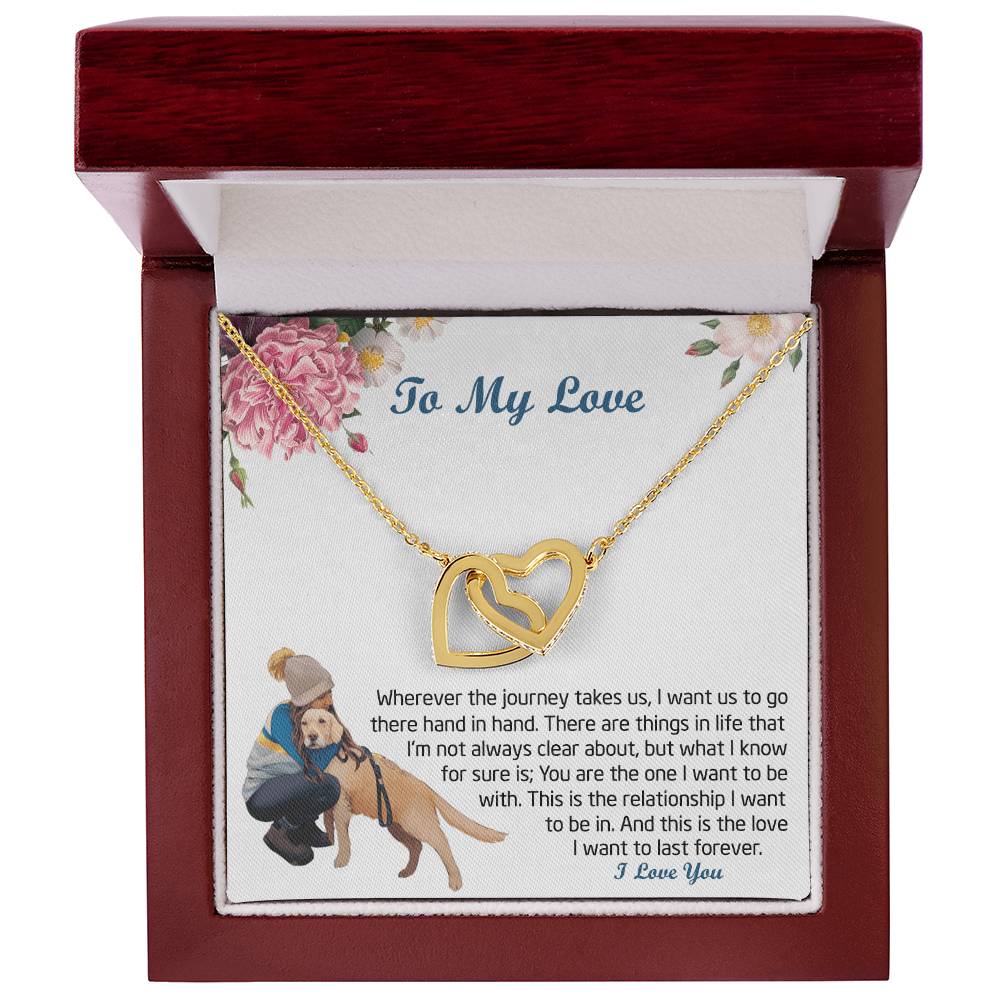 Gift For My Love Love -Necklace Interlocking Hearts Necklace