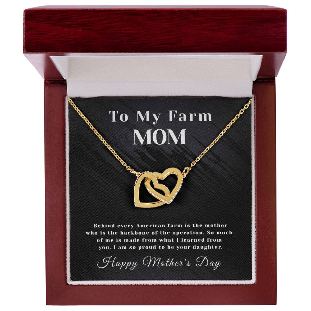 Farm Mom - Interlocking Hearts - Mother'S Day Interlocking Hearts Necklace