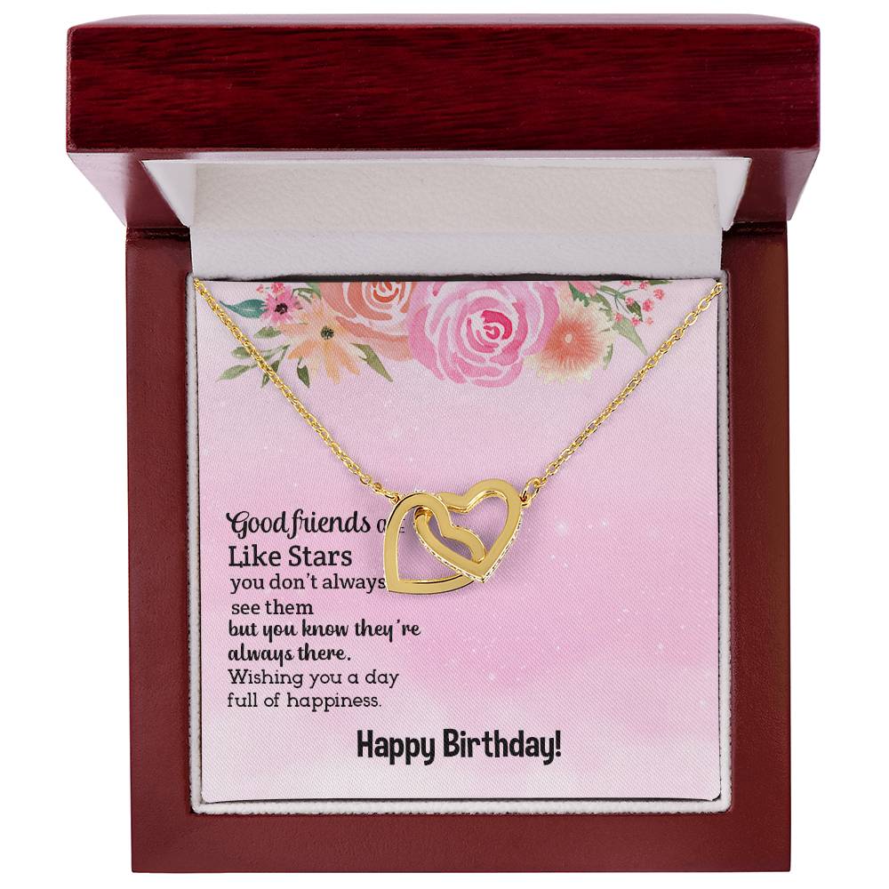 Good Friends Are Like Stars - Birthday Gift For Friend - Interlocking Hearts Necklace