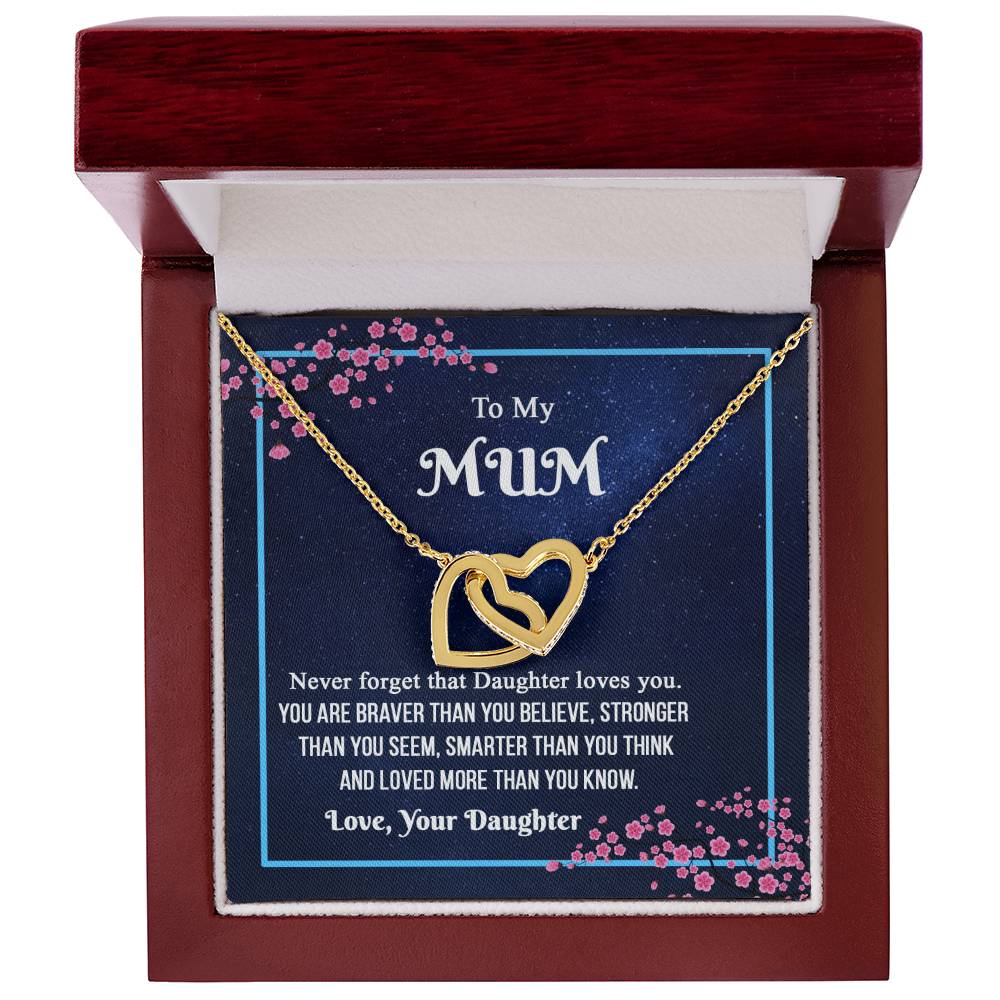 To My Mum- Mother'S Day Interlocking Necklace Interlocking Hearts Necklace