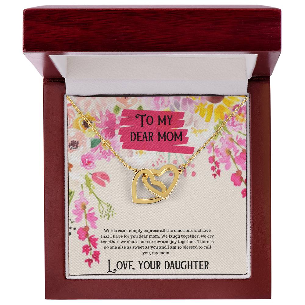 To My Dear Mom Happy Mother'S Day Interlocking Hearts Necklace