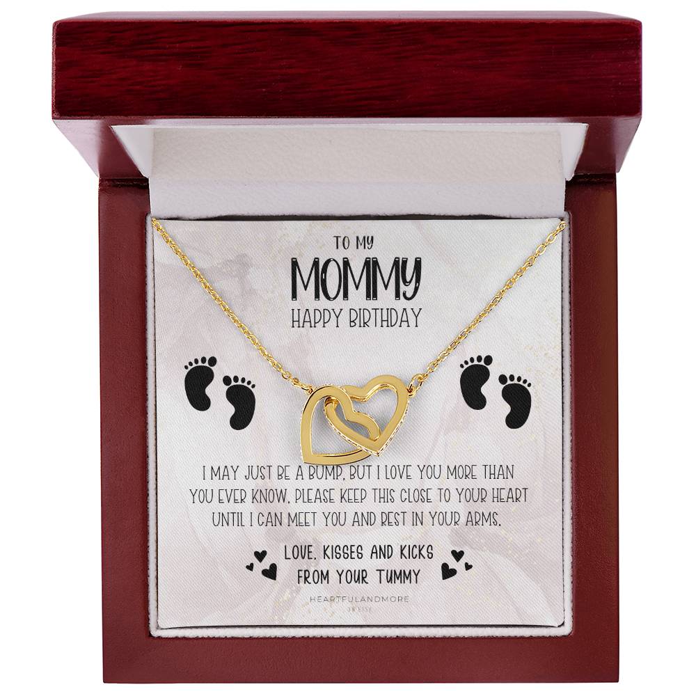 New Mom Birthday Pregnant Wife Birthday Gift Birthday Gift For Pregnant Wife Jewelry For Pregnant Wife Expecting Wife Birthday Interlocking Hearts Necklace