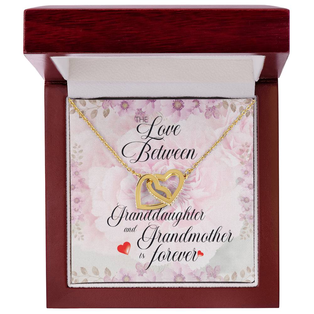 Love Granddaughter Forever. Interlocking Hearts Necklace