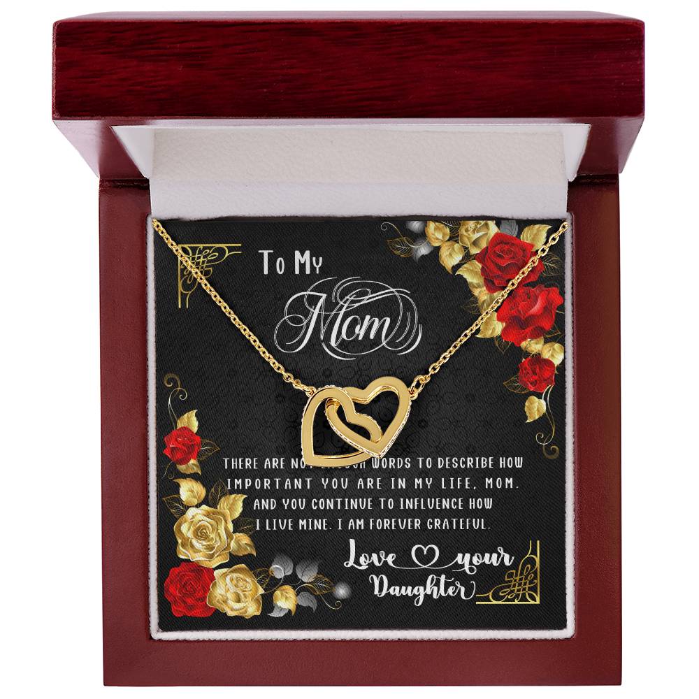 To My Mom - Interlocked Hearts Necklace Set Interlocking Hearts Necklace